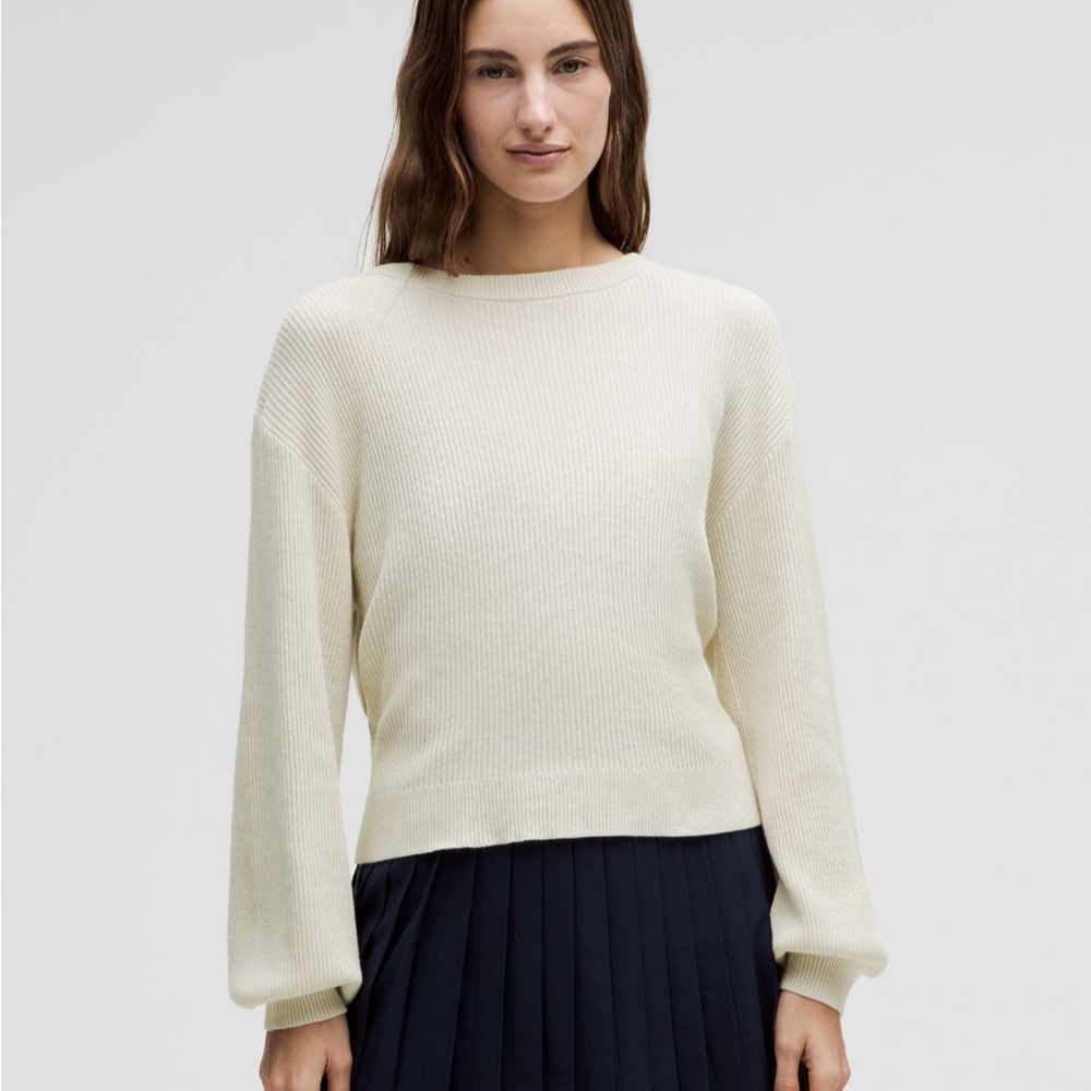 Lululemon Cream Reversible Crossover Sweater for Women - Large